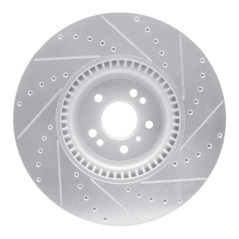 Mercedes-Benz GL320 Brake Rotor (1) - Front Left - R1 Concepts - Drilled & Slotted - Silver - `07-`09
